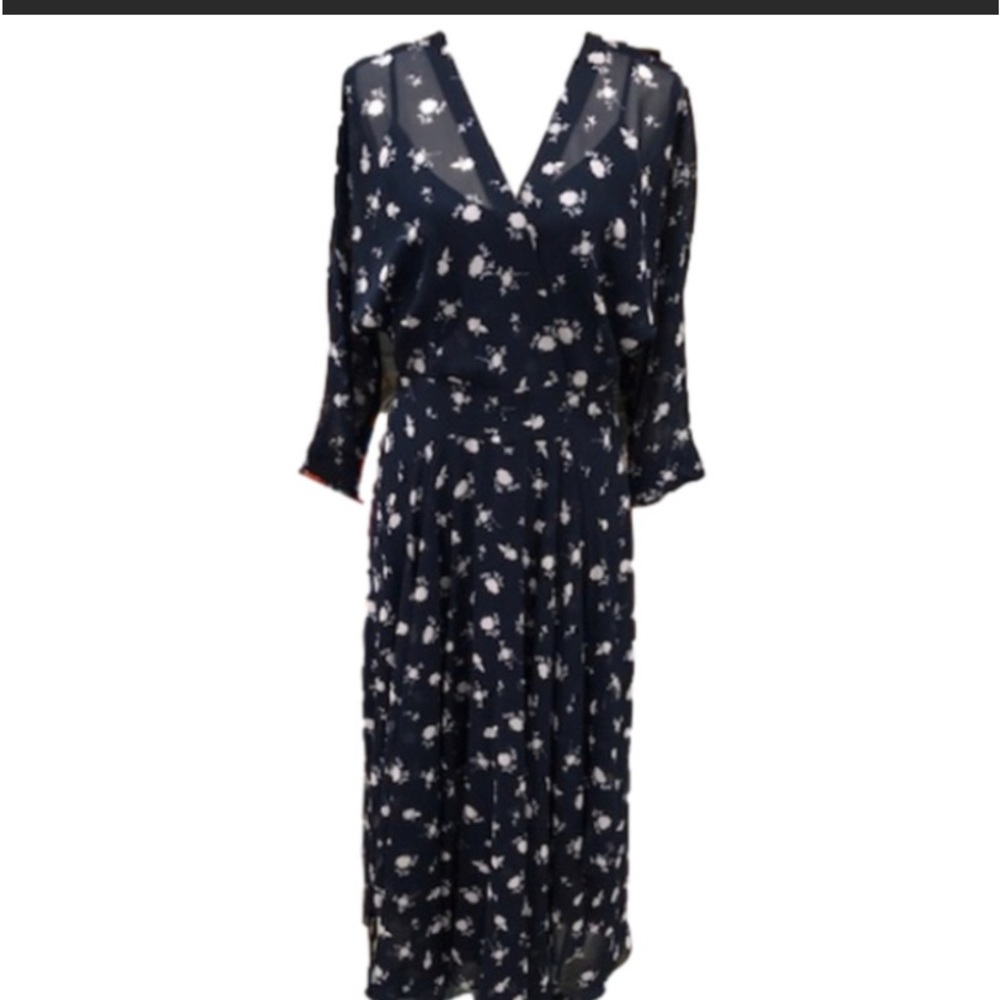 𝅺cabi Navy Dream Floral Midi Dress